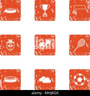 Cavort icons set, grunge style Stock Vector