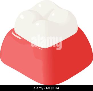 Jaw tooth icon, isometric style Stock Vector