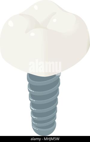 Tooth implant icon, isometric style Stock Vector