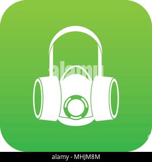 Respirator icon digital green Stock Vector