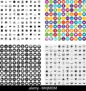 100 sweepstakes icons set vector variant Stock Vector