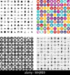 100 credit skill icons set vector variant Stock Vector
