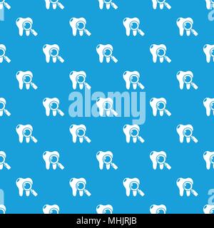 Dental examination pattern vector seamless blue Stock Vector