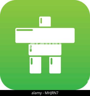 Stone sculpture canada icon green vector Stock Vector