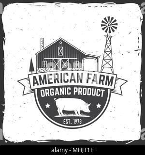 American Farm Badge or Label. Vector illustration. Stock Vector