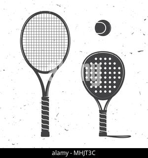 Set of tennis rackets and tennis ball icon. Stock Vector