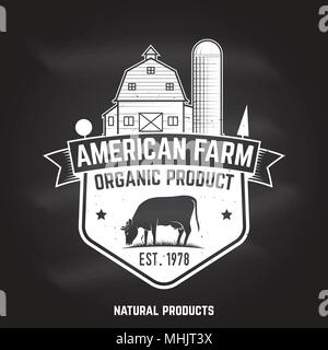 American Farm Badge or Label. Vector illustration. Stock Vector