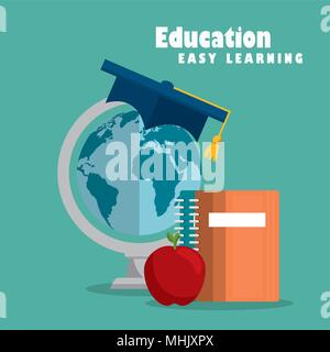 education easy learning set icons Stock Vector