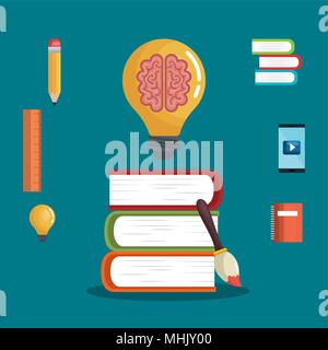 education easy learning set icons Stock Vector