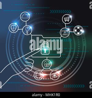 cyber security technology Stock Vector