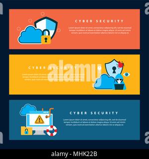cyber security technology Stock Vector