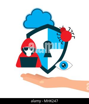 cyber security technology Stock Vector
