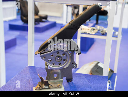 The  Parking brake parts of automotive ; close up Stock Photo