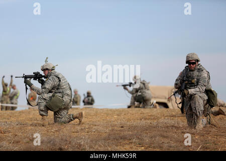 U.S. Army Reserve Soldiers, assigned to the 310th Expeditionary Sustainment Command, conduct skill level one tasks, ahead of their lanes training validation, during Combat Support Training Exercise 78-18-03, at Fort Knox, Kentucky, Mar. 19, 2018. CSTX 78-18-03 ensures that America’s Army Reserve units and Soldiers are trained and ready to deploy on short-notice and bring capable, combat-ready, and lethal firepower in support of the Army and our joint partners anywhere in the world.   (U.S. Army Reserve Stock Photo