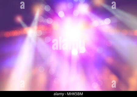 colourful blurred lights on stage, abstract image of concert lighting Stock Photo