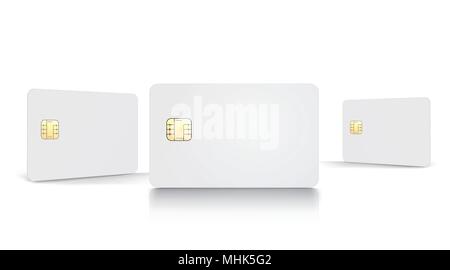 Blank chip cards set with copy space in 3d illustration Stock Vector