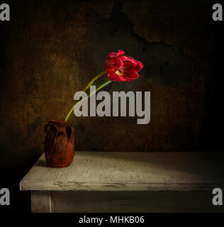 still life with a flower. tulip. retro. vintage. Stock Photo