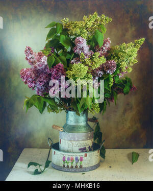 Floral still life with lilac bouquet Stock Photo - Alamy