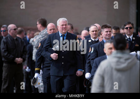 WESTHAMPTON BEACH, NY - Guests, family members and fellow Airmen gather ...