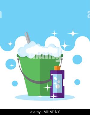 Cleaning kit and products Stock Vector