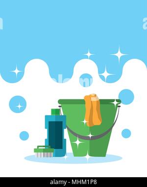 Cleaning kit and products Stock Vector