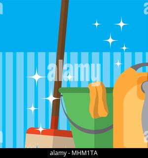 Cleaning kit and products Stock Vector