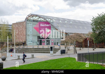 The entrance to the Herbert Art Gallery and Museum in Jordan Well in the centre of Coventry,uk Stock Photo