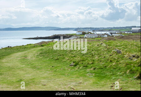 A view towards Moelfre, a fishing village, on Anglesey, North Wales. Stock Photo
