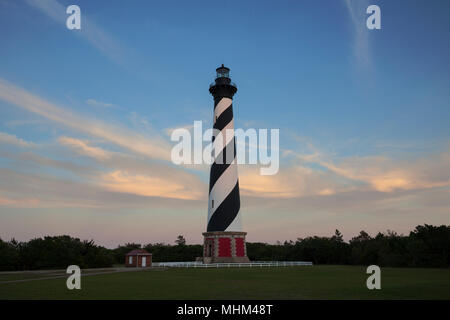 NC01605-00...NORTH CAROLINA - Sunset at Cape Hatteras Lighthouse in Buxton on the Outer Banks, Cape Hatteras National Seashore. Stock Photo