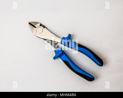 Cutting plier in white background Stock Photo