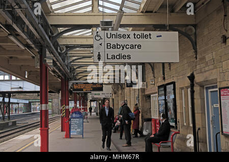 Lancaster Railway Station, Unisex Toilet,Babycare,Ladies facilities, Lancashire, England, UK Stock Photo