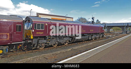 Royal Scotsman Train & engine Belmond 66746 in Perth Railway station Stock Photo