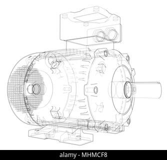 Electric motor outline. Vector Stock Vector