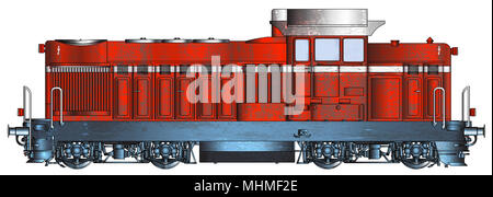 Bulgarian rusty diesel locomotive serie 55-00 used by BDZ Stock Photo