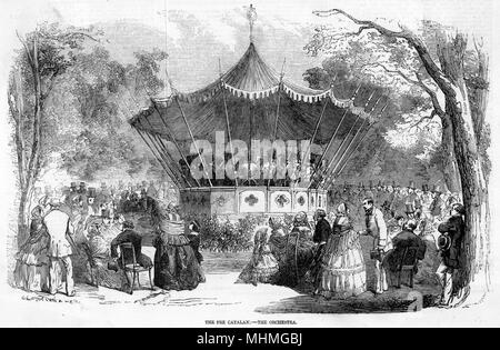 Bandstand in the Bois de Boulogne, Paris France 1856 Stock Photo