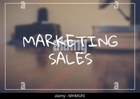 Marketing sales word with business blurring background Stock Photo