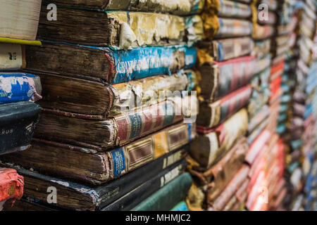 Old books row. Vintage books. Pile of old books. Photo stock. Stock Photo