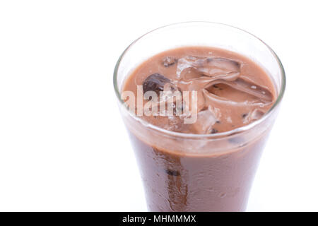 Iced cocoa or coffee isolated on white background Stock Photo