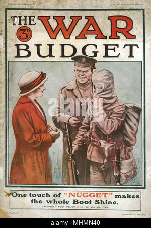 The War Budget - Tommies in gas masks Stock Photo