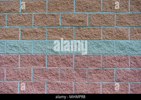 red grey orange brick wall background Stock Photo