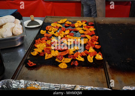 Italian Panini with chips in florence Stock Photo
