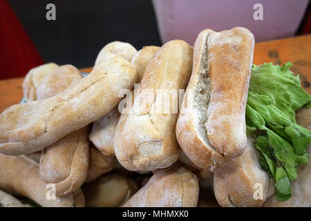 Italian Panini with chips in florence Stock Photo