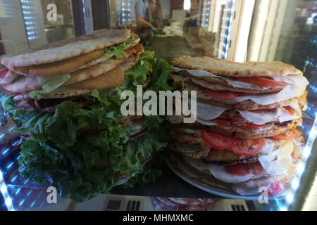 Italian Panini with chips in florence Stock Photo