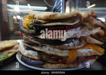 Italian Panini with chips in florence Stock Photo
