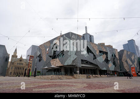 MELBOURNE, AUSTRALIA, AUGUST 16 2017 - Melbourne is the capital and most populous city of Victoria, students and tourist in Cultural Center Stock Photo