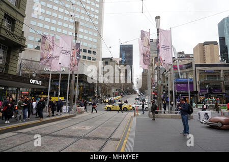 MELBOURNE, AUSTRALIA, AUGUST 16 2017 - Melbourne is the capital and most populous city of the Australian state of Victoria, streets, traffic, local an Stock Photo