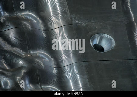 security led camera on building concert hall ceiling detail Stock Photo