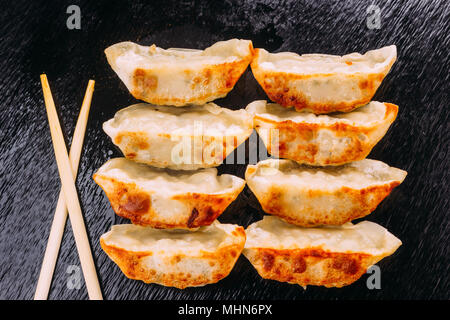 Japanese dumplings snack or dish called Gyoza or Jiaozi in China Stock Photo