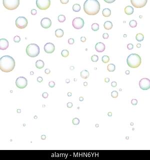 Soap bubbles on white background Stock Vector