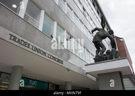 Congress House, Trades Union Congress Headquarters, on Great Russell Street, Fitzrovia, London, WC1, UK Stock Photo